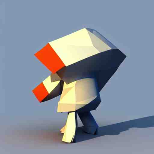 poorly rendered low poly 3d model of a popular cartoon character