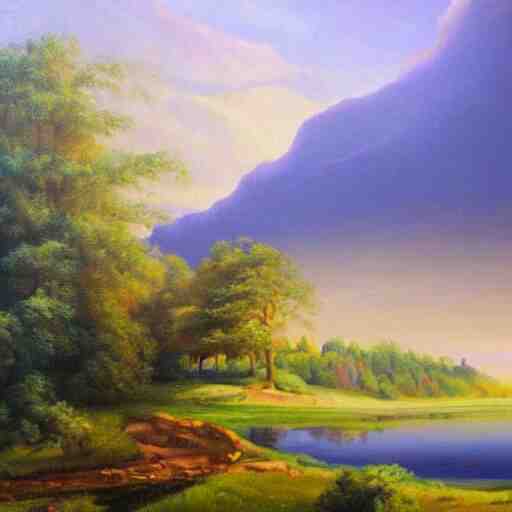 a beutiful oil painting of a landscape, landcape