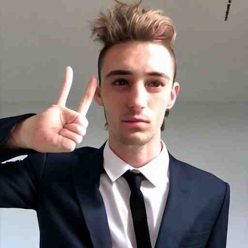 a picture of the most attractive man on the planet wearing a suit, giving a peace sign, 