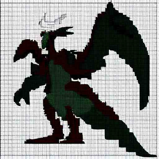 Bahamut in a pixel art style