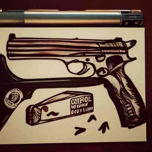 chipotle themed gun drawing