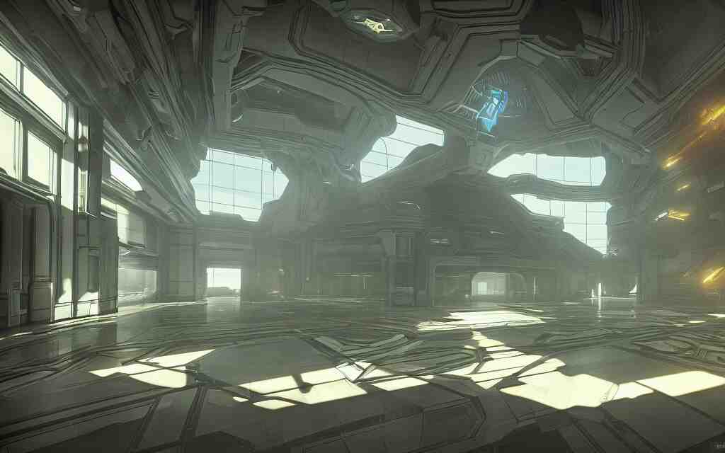 halo 3 building interiors!, high ceilings!, beautiful lighting, vivid colors!, highly detailed, cinematic, octane render, 4 k, trending on artstation, deviantart featured 