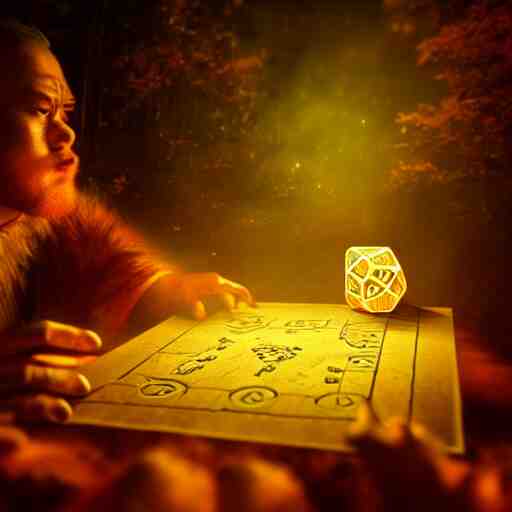 a mythical forestmancer god rolling a d 6 dice, glowing energy, fantasy magic, by willian murai and jason chan, dramatic lighting, golden ratio, sharp focus 