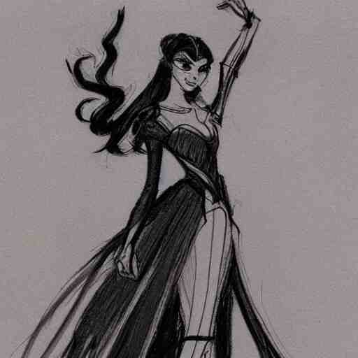 milt kahl sketch of victoria justice with tendrils hair style as princess padme from star wars episode 3