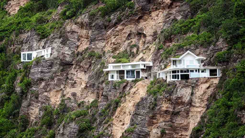 house built on the side of a cliff, award winning photo