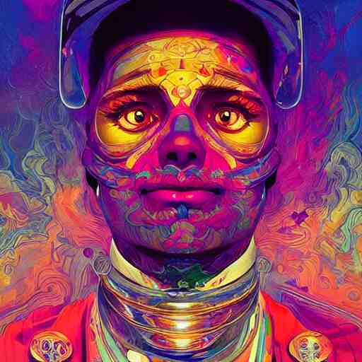 An extremely psychedelic experience, colorful, surreal, dramatic lighting, cosmonaut, LSD, face, detailed, intricate, elegant, highly detailed, digital painting, artstation, concept art, smooth, sharp focus, illustration, art by Sam Spratt, Dan Mumford, Artem Demura and Alphonse Mucha