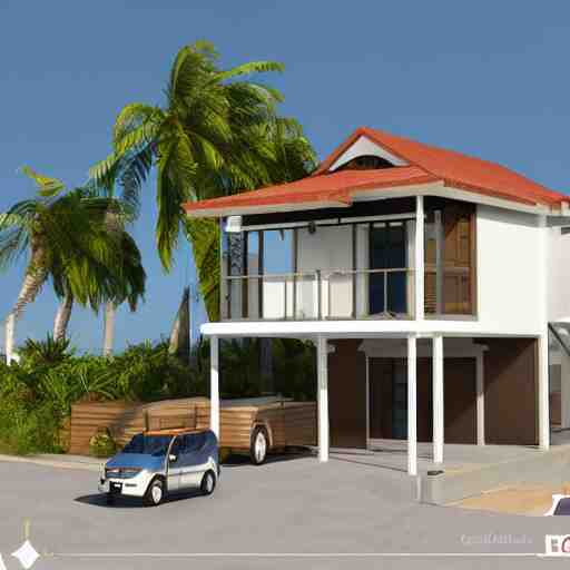 cb casas bahia na praia 3 d render, high detail 