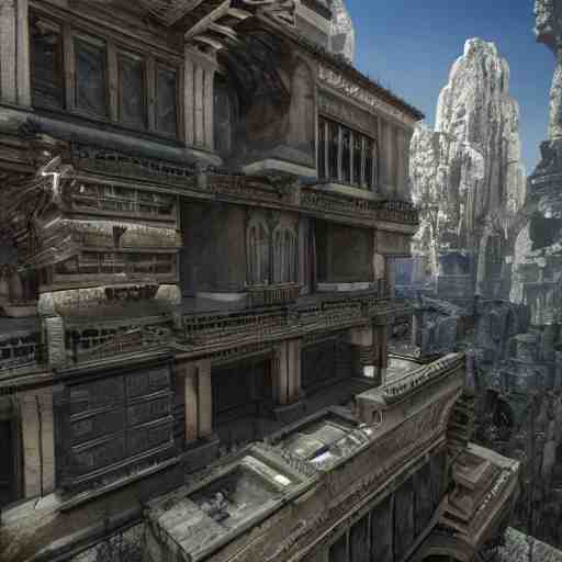 architecture from quake, lovecraftian, liminal space, unreal engine 5, hyper detailed, hyper realistic 