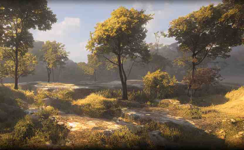 beautiful landscape, Unreal Engine 5, RTX, AAA Game, Detailed 3D Render, Cinema4D