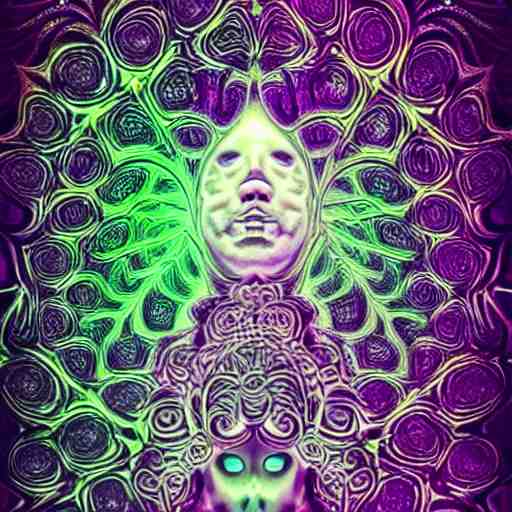 faceless, shrouded figure, powerful being, plant spirit, fractal entity, spirit guide, light being, pearlescent, shiny, glowing, ascending, chromatic aberration, prismatic, weird, odd, surreal, smooth, shaman, symmetry, subtle pattern, pastel colors, ghostly, visions, visionary art