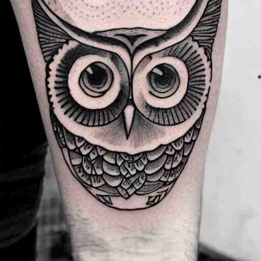 a tattoo sketch of an owl and a butterfly 