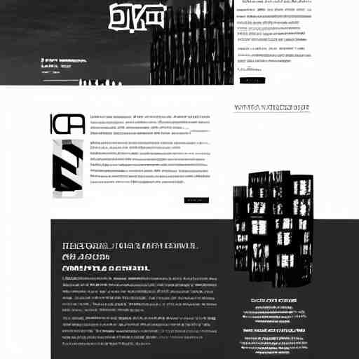 black on white webdesign in style of eric hu, y 2 k, brutalism, acid, techno 