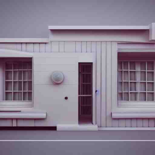 3 d render, minimalistic, octane, cute chubby house 