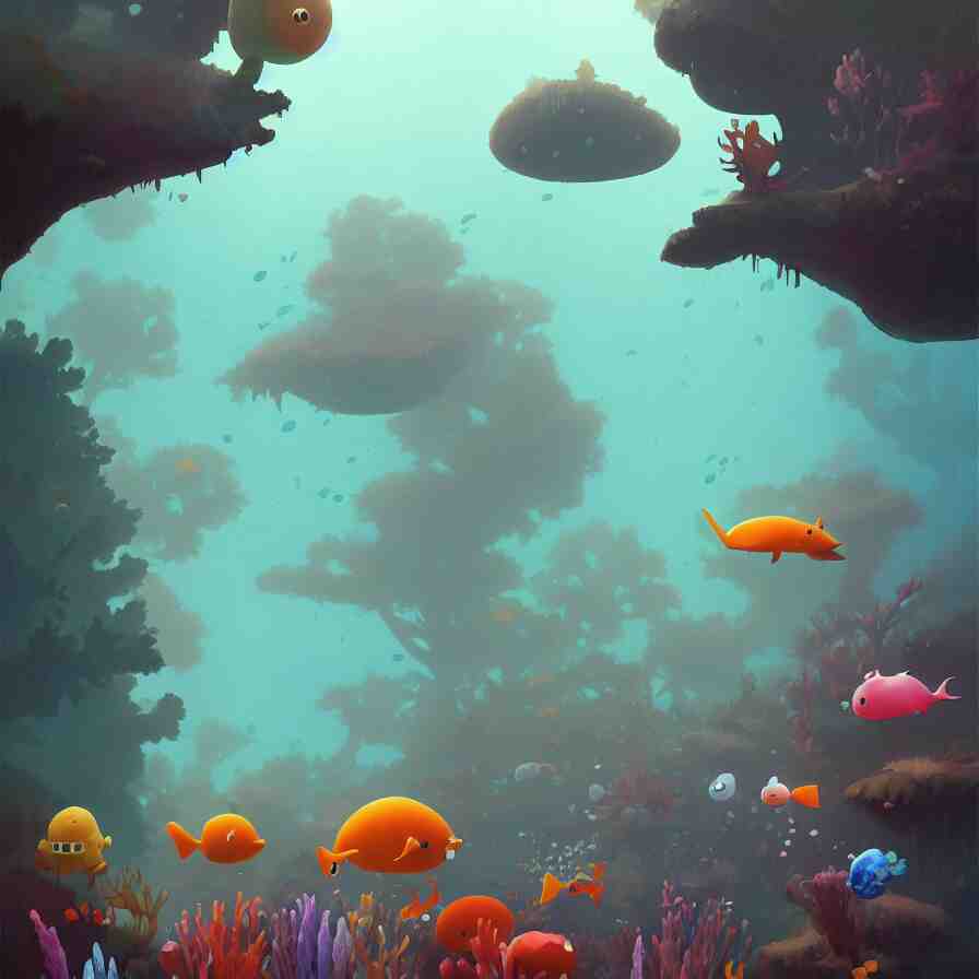 (Goro Fujita illustrating) Underwater forest, aquatic life, full of color, (art by Goro Fujita, sharp focus, highly detailed, ArtStation)