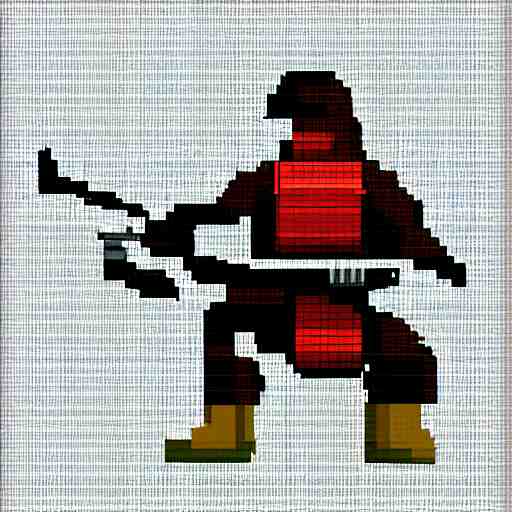 pixel painting of a sniper