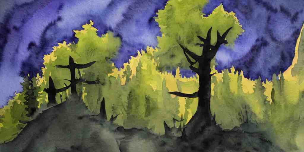 outer wilds, watercolour