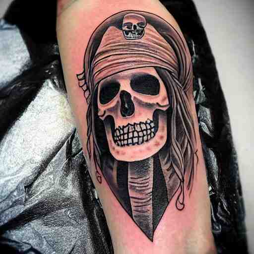 realism tattoo design of a pirate ship, by Matteo Pasqualin tattoo artist