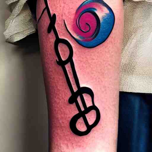 a tattoo inspired by the musical artist aurora, abstract, pritty. 