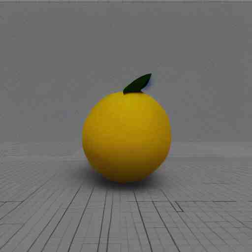 a render of a low polygon lemon, unreal engine 