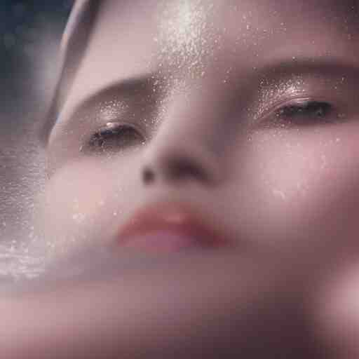 pale face lying under the water, water lilys, cinematic, shallow depth of field, atmospheric, ultra high detail, somber colors, close up of face, trending on artstation 