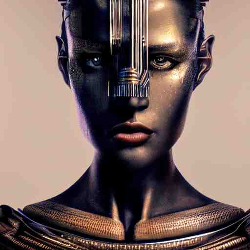 portrait of a stunningly beautiful and alluring futuristic tribal female, depth of field, zeiss lens, detailed, symmetrical, centered, fashion photoshoot, by Annie Leibovitz and Steve McCurry, David Lazar, Jimmy Nelsson, Breathtaking, 8k resolution, extremely detailed, beautiful, establishing shot, artistic, hyperrealistic, beautiful face, octane render