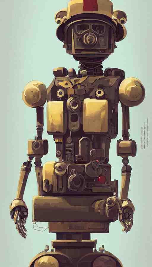 a dieselpunk robot, portrait, humanoid, sharp focus, james gilleard, cinematic, game art, extremely detailed digital painting 