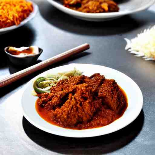 a professional photo of nasi rendang