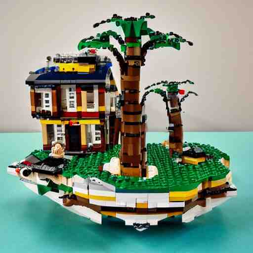 Lego overgrown deserted island city