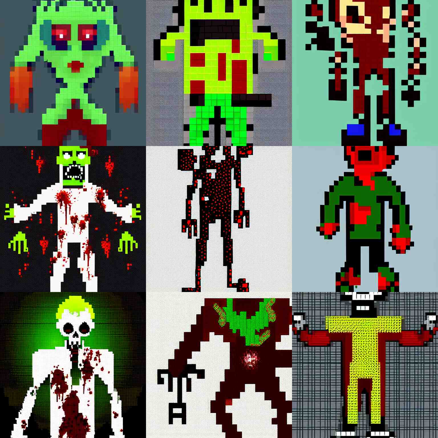 a zombie, ultra detailed, pixel art, full body, high resolution, 1 6 bits, white background 