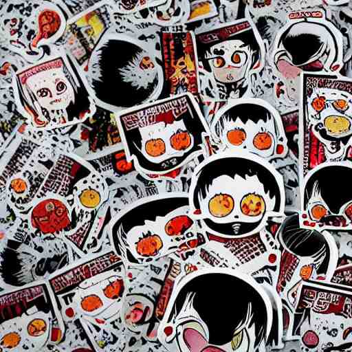 horror manga stickers of tomii by junji ito 