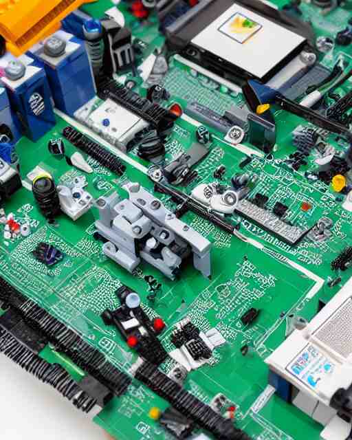 lego set of a modern computer motherboard