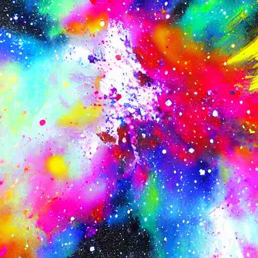 galaxy paint splatter, artstation