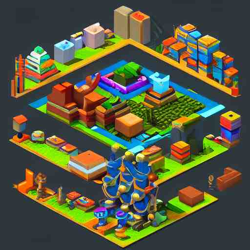 isometric 3 d game props pixel art, clean, artstation 