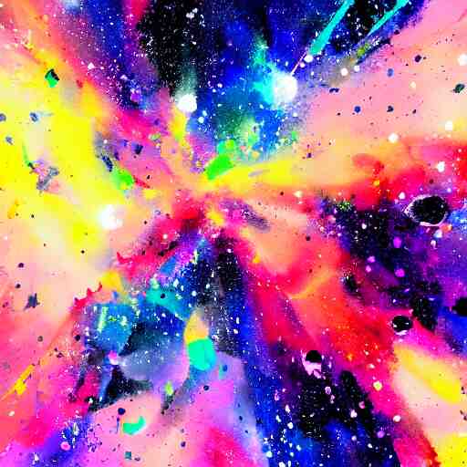 galaxy paint splatter, artstation