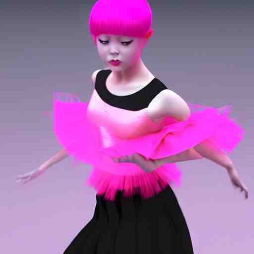 3 d jimin as a ballerina dancer wearing a pink skirt in a black themed stage, highly detailed, octane render 