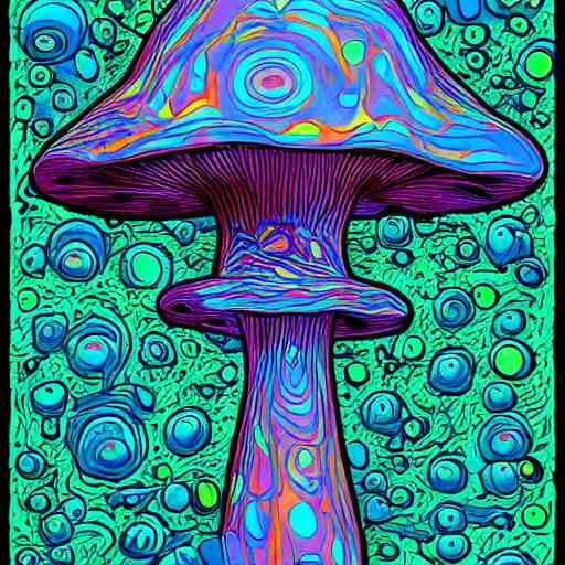 trippy mushroom, by justin guse and luke brown and justin bonnet, details, instagram digital, artstation 