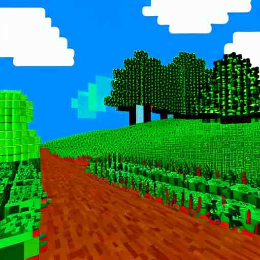 8-Bit Green Meadows with azure sky