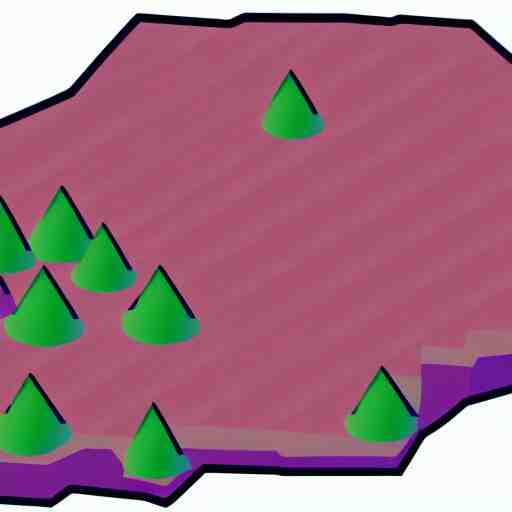 isometric view of a mountain with red gems as resources, svg