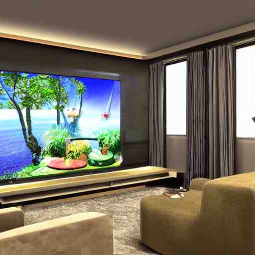 the jetson's living room view, photorealistic, 