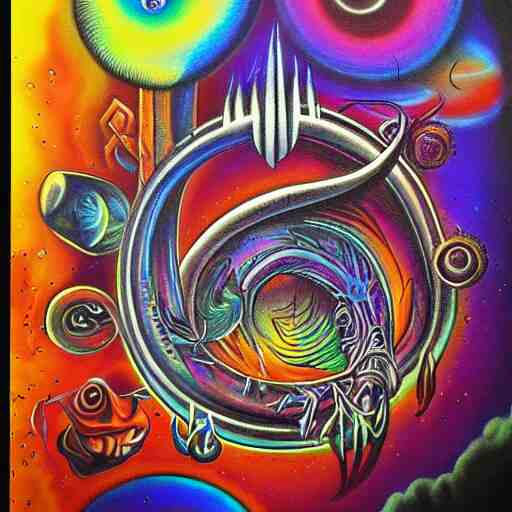 misanthropy, the hate for people, airbrush art, shamanic dmt art, by basuki abdullah 