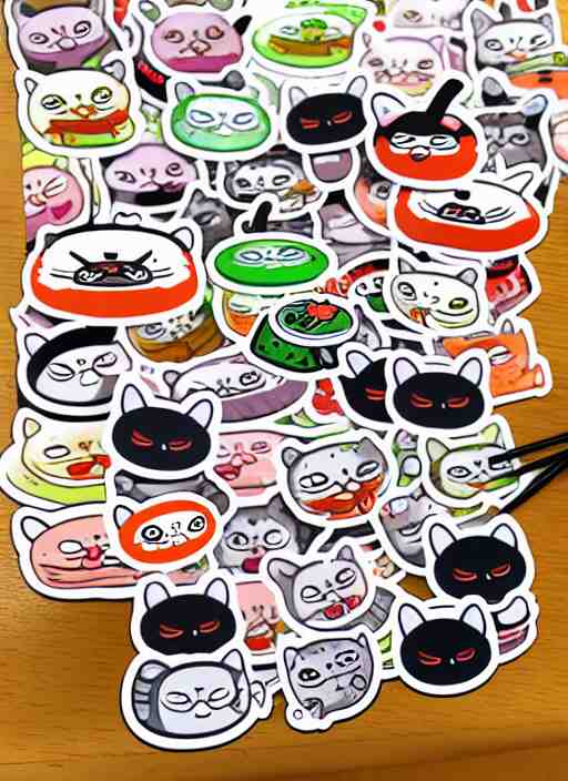 sushi cats sticker sheet 