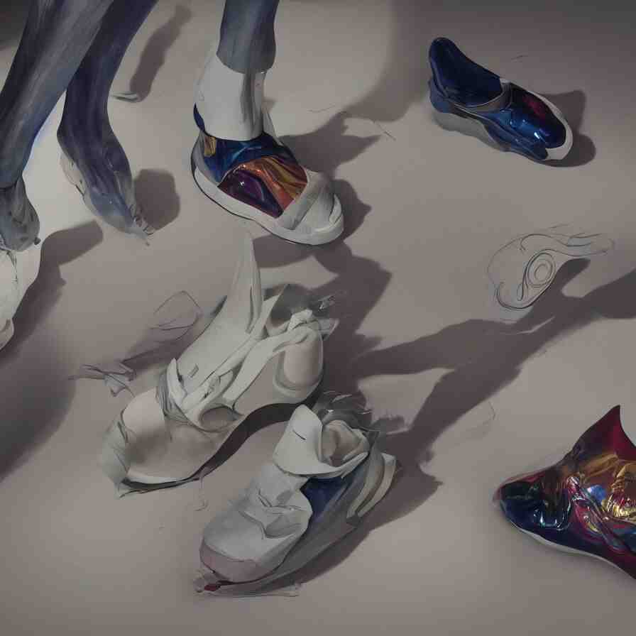 futuristic balenciaga sneakers by ( ( ( lucian freud ) ) ) and gregory crewdson and francis bacon, highly detailed, hyper realistic, oktane render, biomorphic, 8 k, highly detailed, hyper realistic, photorealistic, 