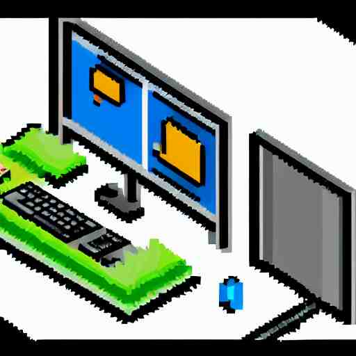 pixel art of programmer in front of his computer station, pixel art, detailed, ideal symmetry, perfect pixel alignment, isometric 8 k, 