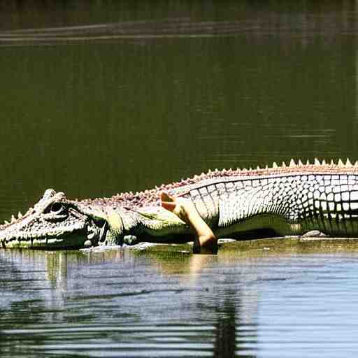 Photomorph that fuses a crocodile with a cow