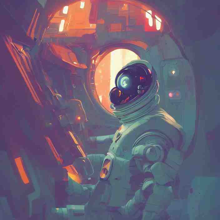 a beautiful painting of a cyberpunk astronaut by sergey kolesov and sachin teng and pascal blanche. in style of digital art. colorful comic, symmetry, hyper detailed. octane render. trending on artstation 