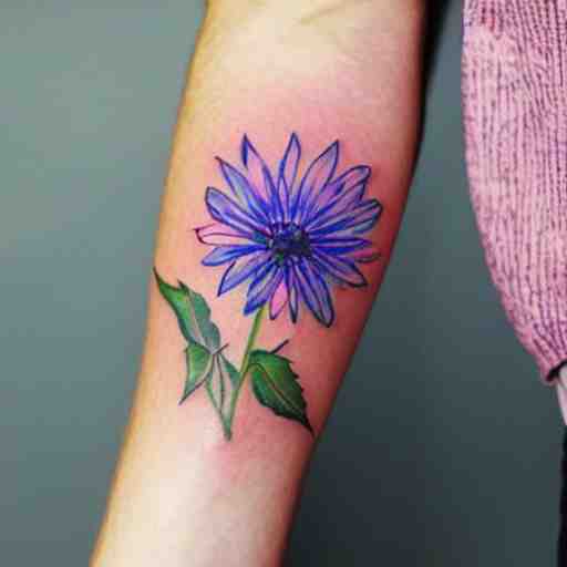 great tattoo watercolor cornflower