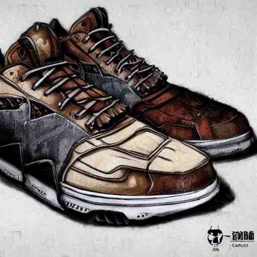 sneaker concept art, steampunk, sharp focus, illustration, concept art by tooth wu 