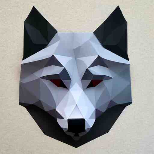 low poly wolf face