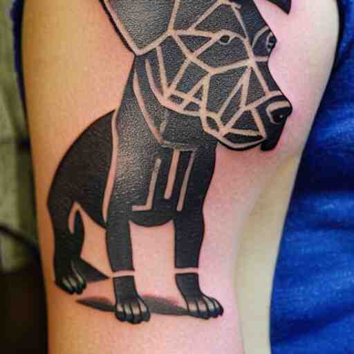 tattoo design, stencil, tattoo stencil, traditional, a world famous tattoo of a geometric dog