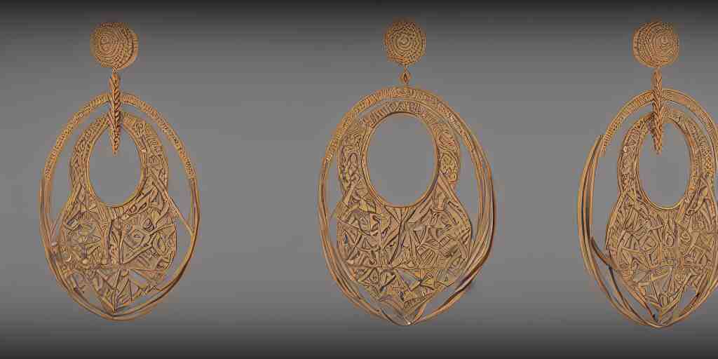 earring design, jewelry design, wood, nordic, art deco, intricate, elegant, material, product design, trending on artstation, cgsociety, photo realistic, design by ziva cph and isabel lennse and kalevala, 8 k, unreal engine, c 4 d 